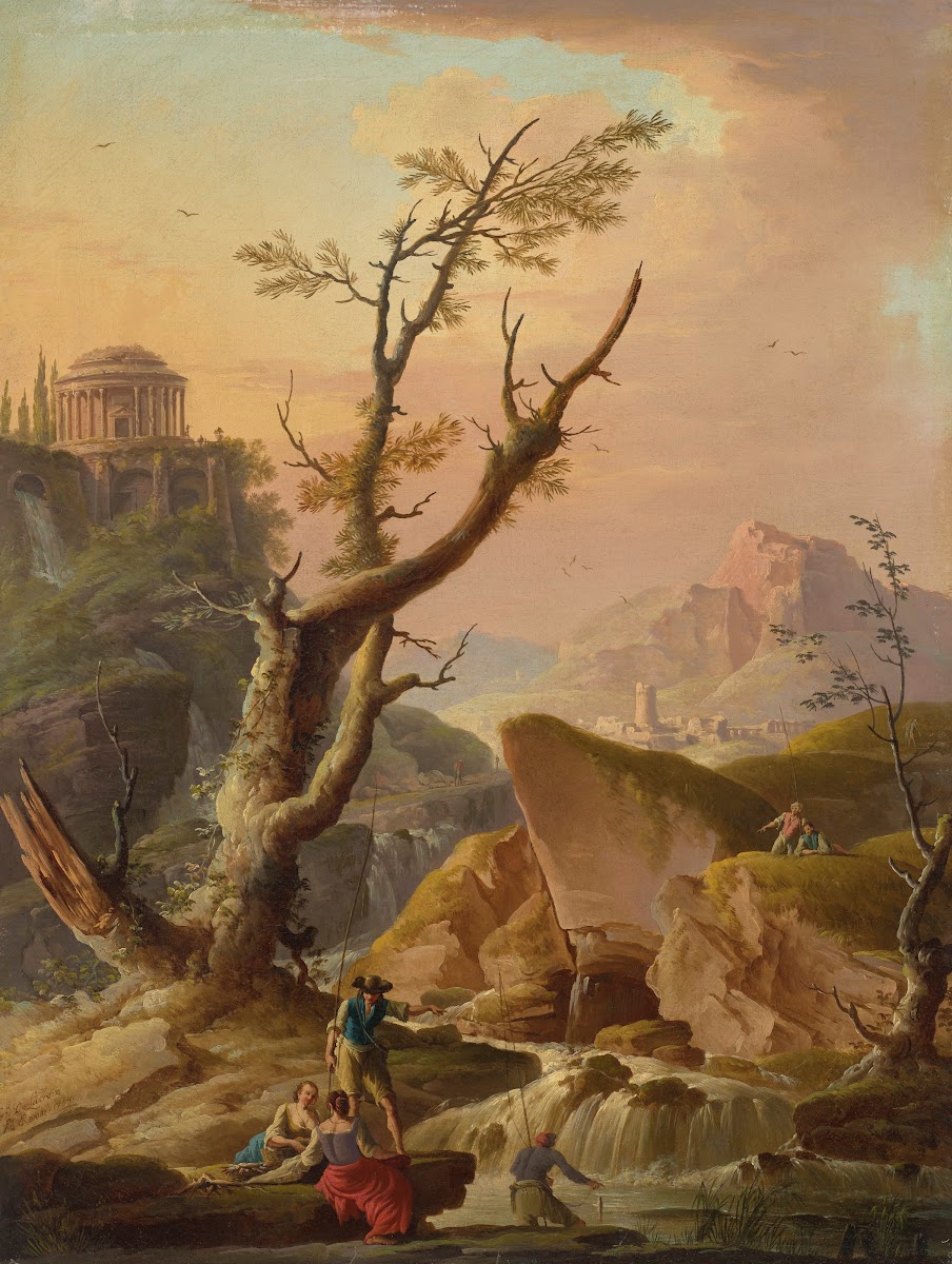 An Italian landscape with figures 1745