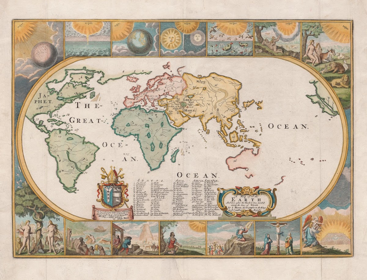 A Map Of The Earth And How After The Flood It Was Divided Among The Sons Of Noah