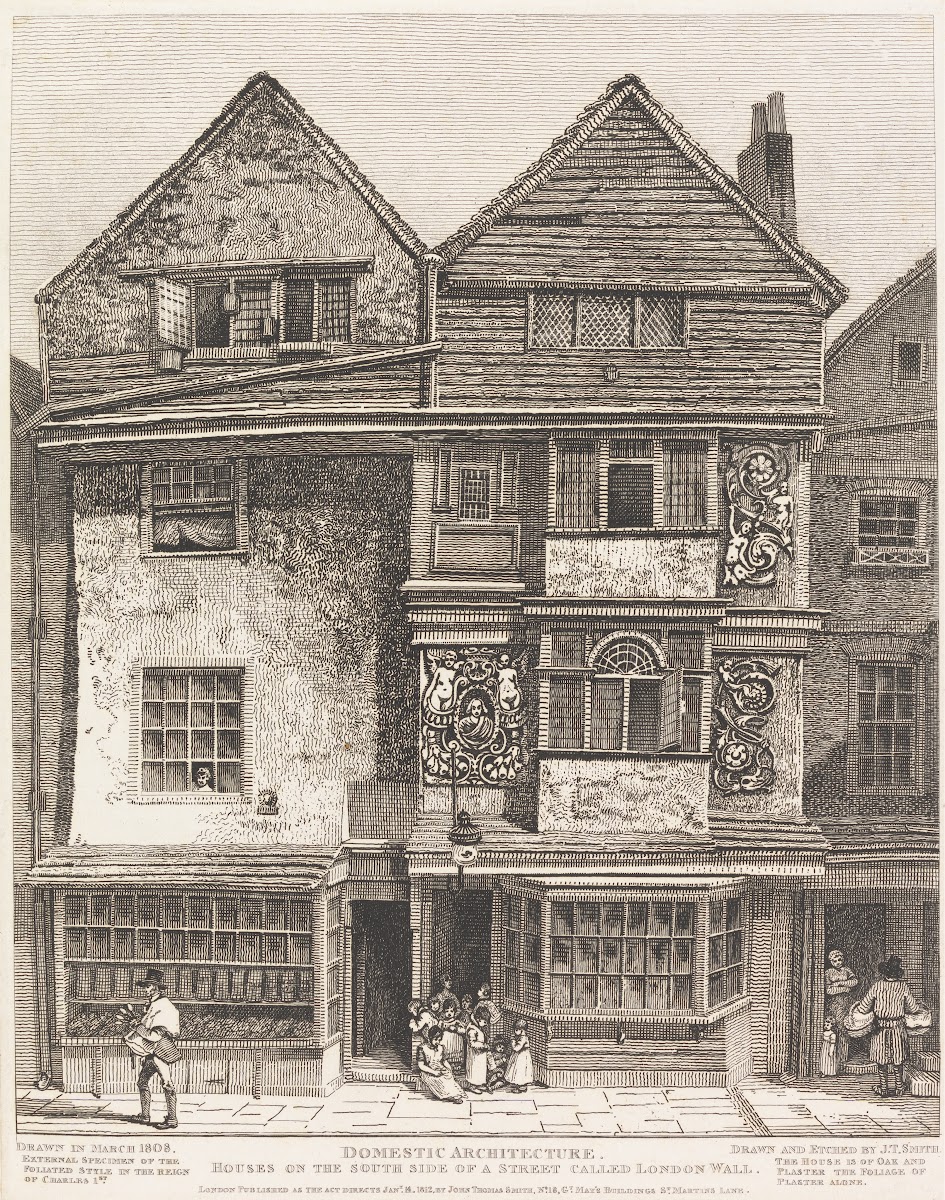 Houses on the South SIde of a Street called London Wall 1812