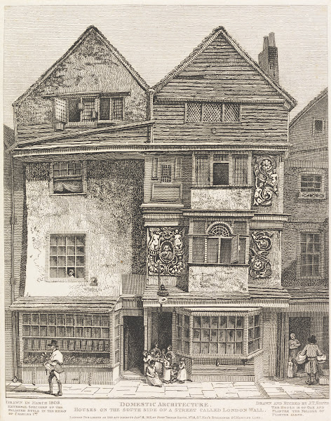 Houses on the South SIde of a Street called London Wall 1812
