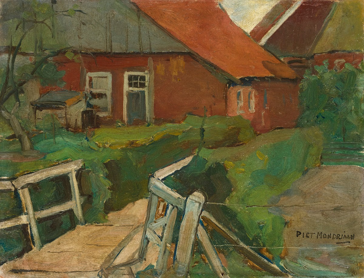 Farm Building With Bridge circa 1899