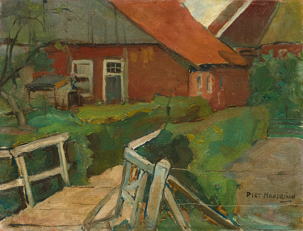 Farm Building With Bridge circa 1899