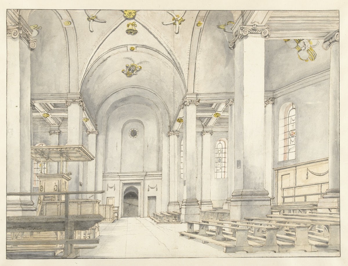 View of the Nave of the Nieuwe Kerk Haarlem Looking West 1650