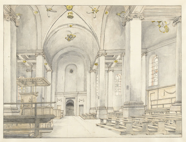 View of the Nave of the Nieuwe Kerk Haarlem Looking West 1650