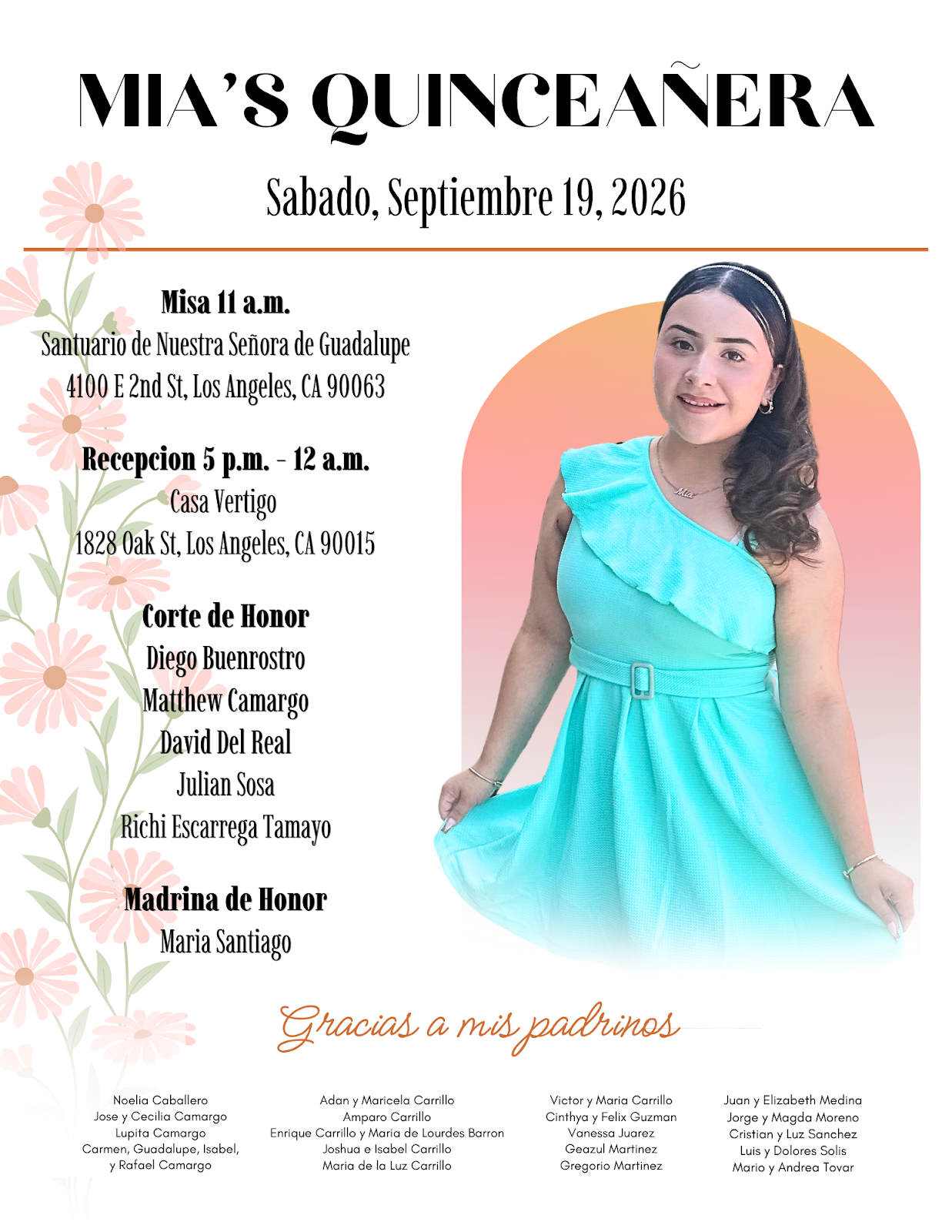 Mia's Quinceañera Invitation
