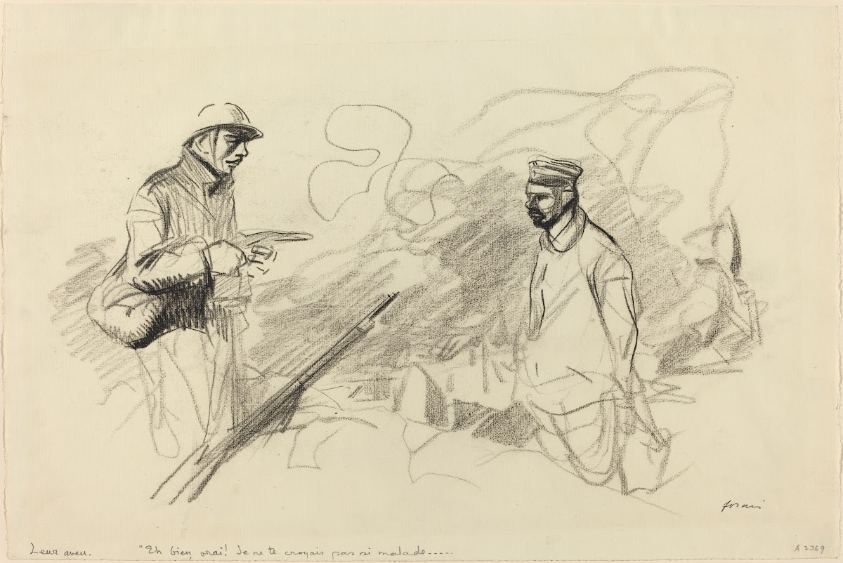 Poilu Acknowledging German Soldier probably 1918