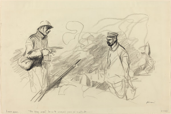 Poilu Acknowledging German Soldier probably 1918