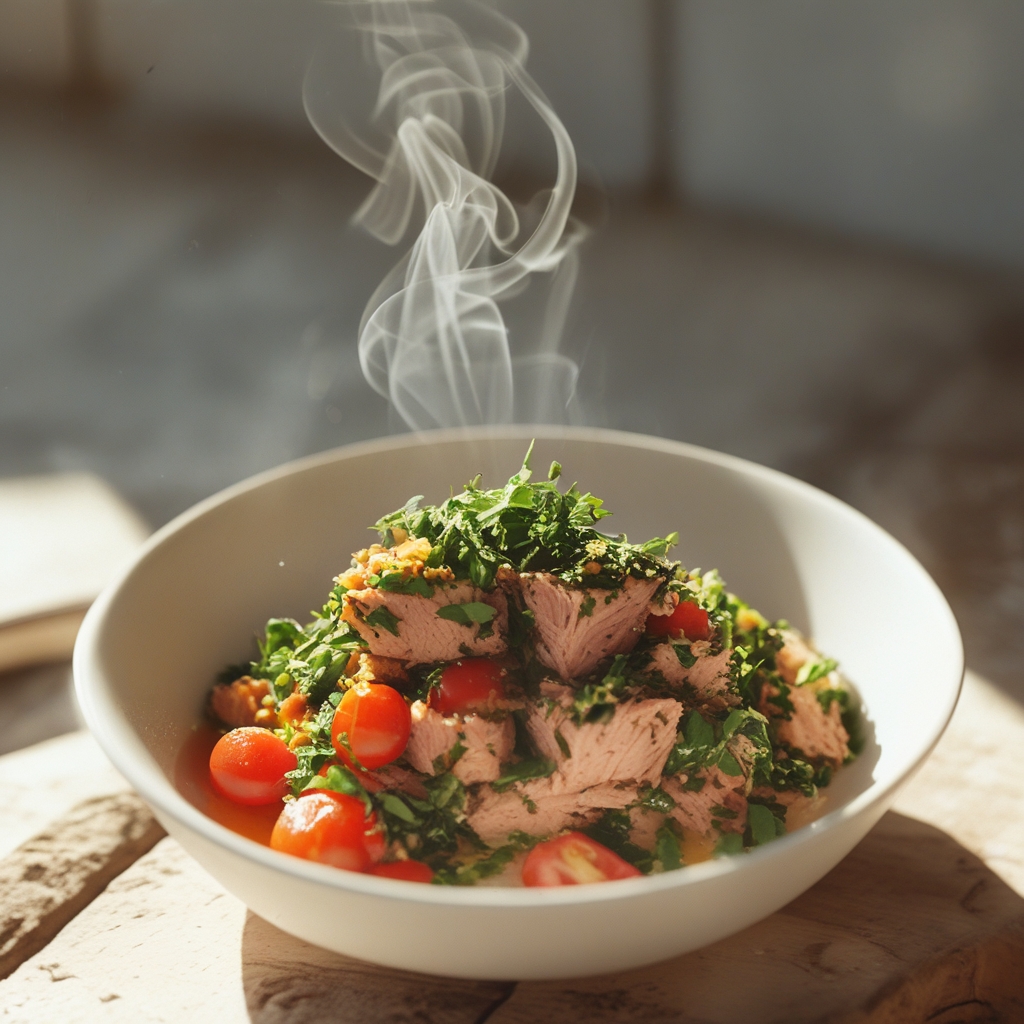 Herb‑Crusted Tuna & Chickpea Mediterranean Power Bowl