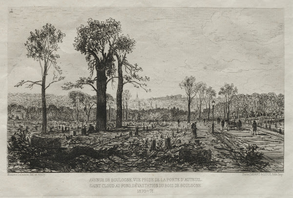 Avenue de Boulogne Vue Prise de la porte dAuteuil St Cloud au fond Dévastation d