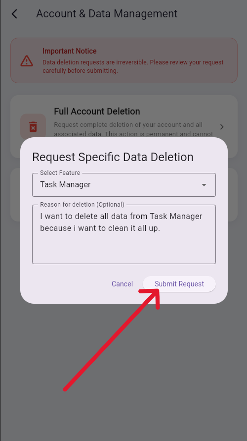 Execution Request Submission Form