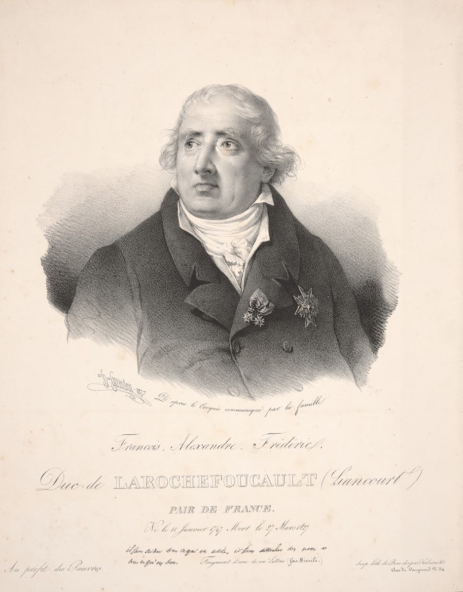 Francois Alexandre Frederic Duc de Larochefoucault Liancourt Peer of France 1827