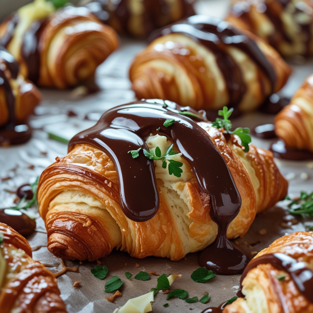 Boston Cream Croissants with Rich Chocolate Glaze - Easy Homemade Dessert