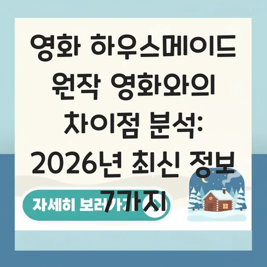 영화 하우스메이드 원작 영화와의 차이점 분석: 2026년 최신 정보 7가지