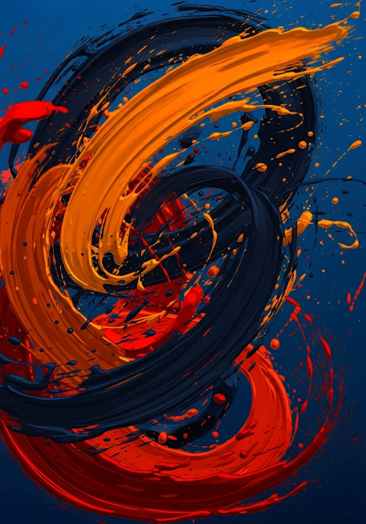 Dynamic Abstract Paint Swirl