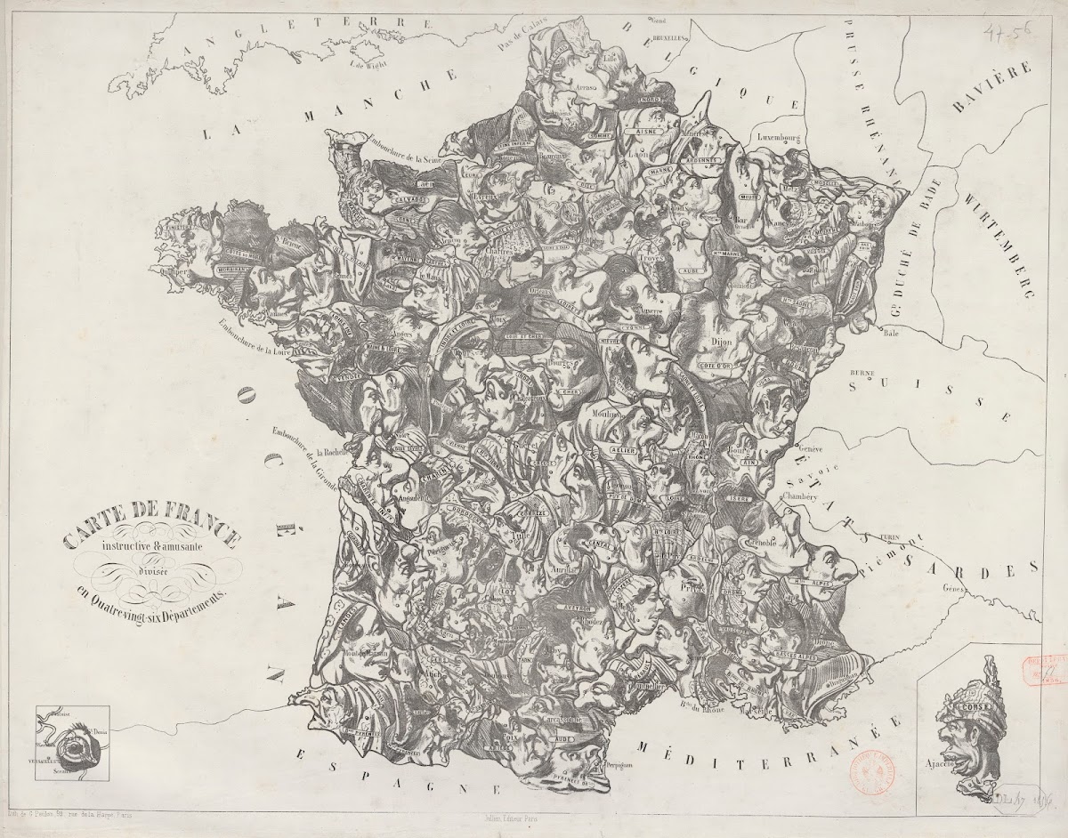 Carte de France instructive et amusante divisée en Quatrevingt six Départements