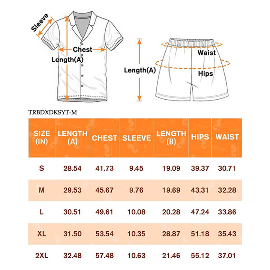 AOP TRB Men’s satin short sleeve & shorts pajama set