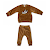 Children's velour suit Twins with embroidery Cat and Dog 80s beige