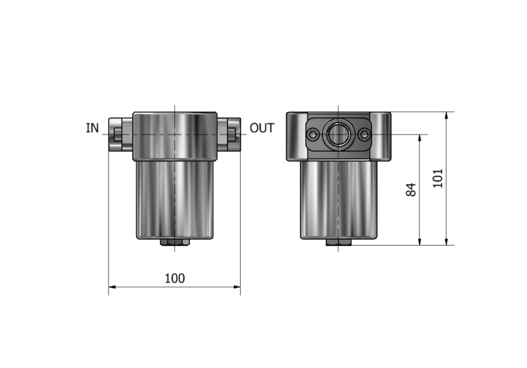 PHF CS2 CF12 Filter in AISI 316L - Stainless Steel Filters by Southern CGS