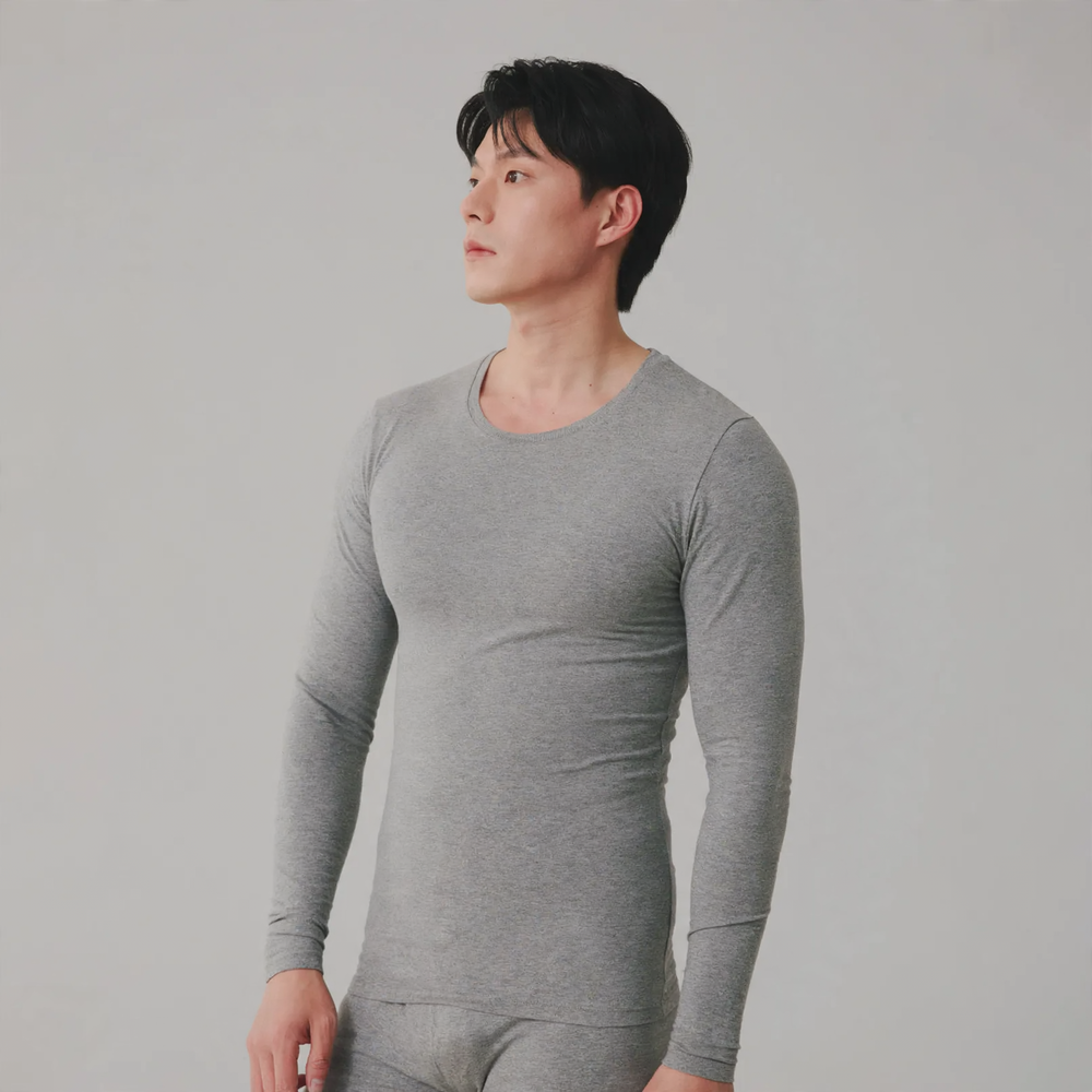 Men's underwear set, warming, round neck