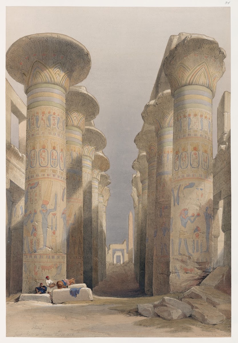 Thebes Great Hall at Karnak Nov 28 1838 1846 1849
