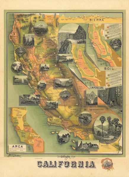 The Unique Map Of California 1885