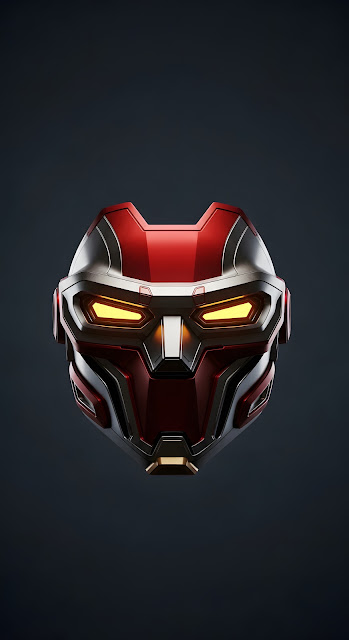 Minimal Dark Visor with Glowing Eyes on a Black Background - Free mobile Wallpaper