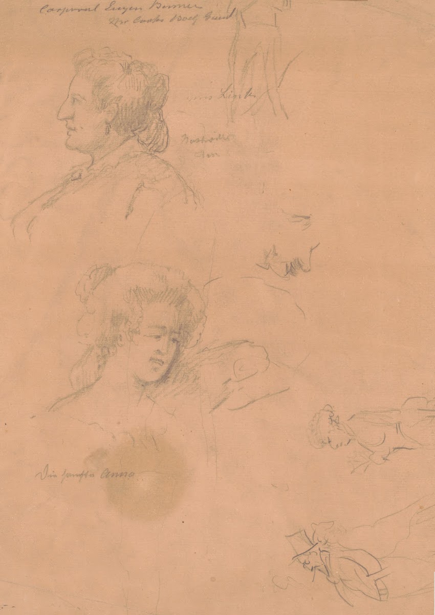 Six sketches of figures 1862