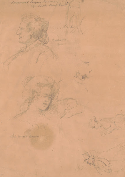Six sketches of figures 1862