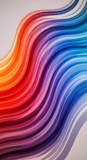 Vibrant Wavy Rainbow Color Flow Abstract Design