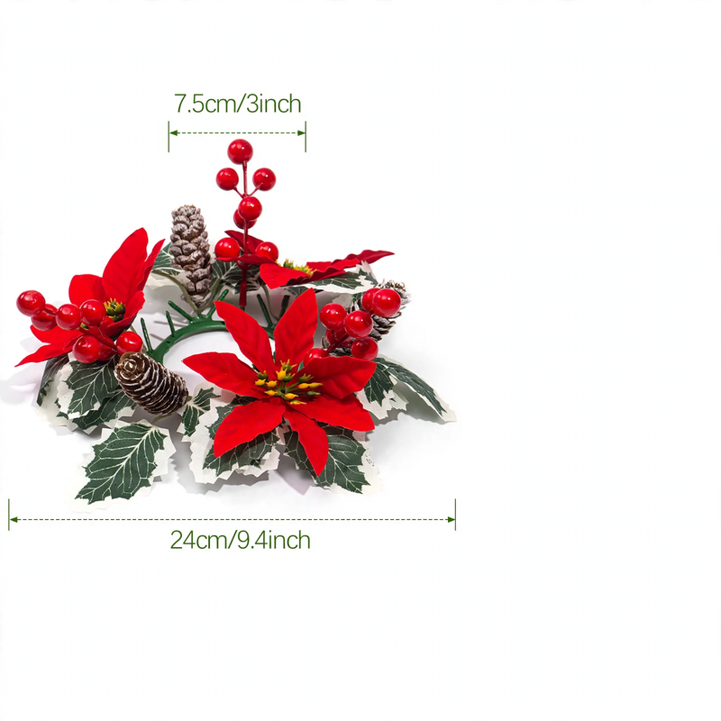 Dekorativer Weihnachtskranz für Kerzen und Flaschen