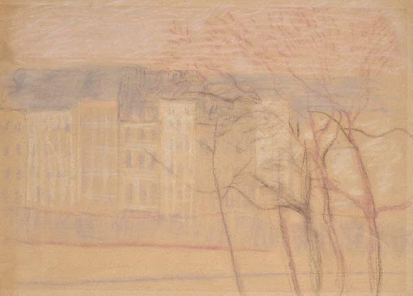 Häuserzeile in Paris Quai dAnjou 1935
