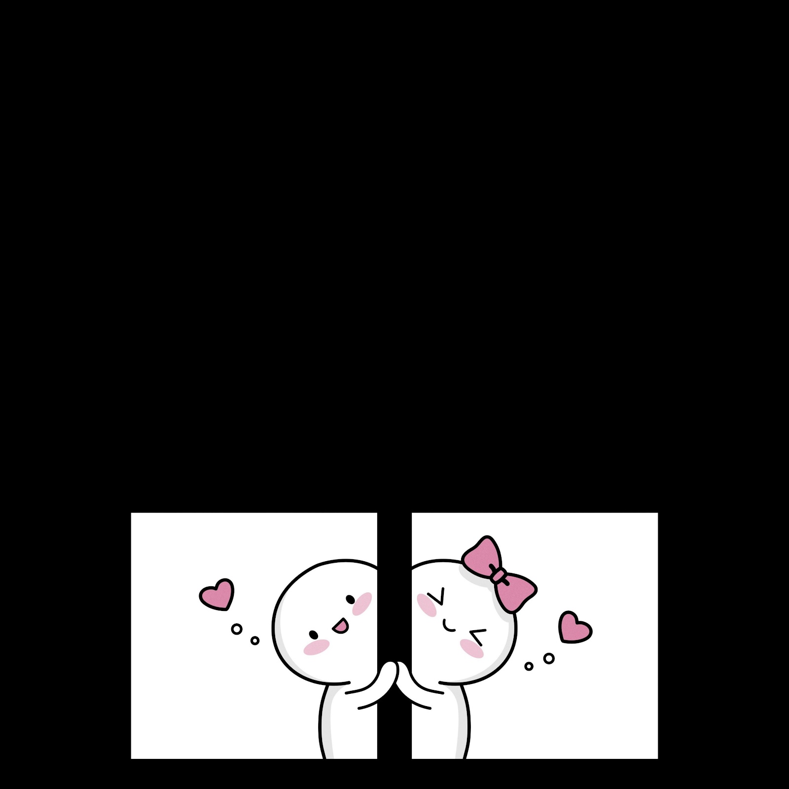 Download Cute Minimalist Couple Characters 5K iPhone