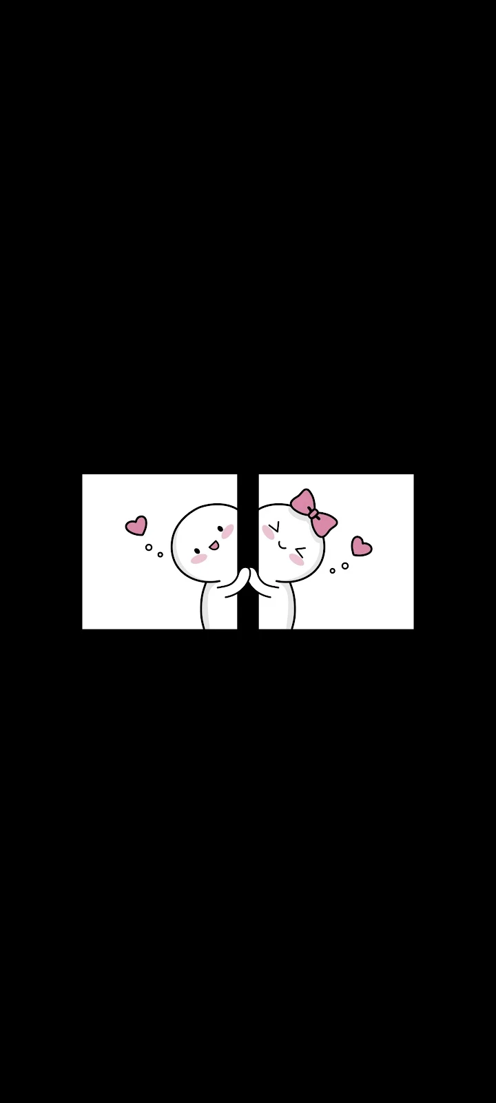 Cute Minimalist Couple Characters - Minimalist Digital Art 5K iPhone Wallpaper (2962x6583)