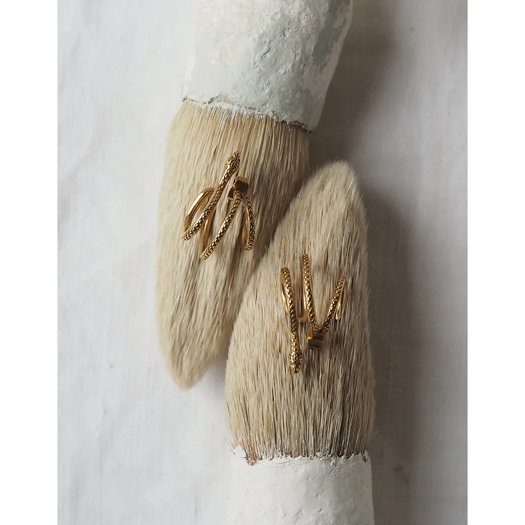 Пусеты Змейки-кольца