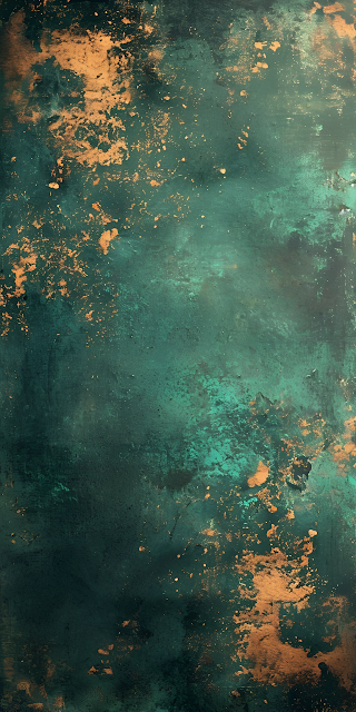 Aged Verdigris Patina Texture with Oxidized Copper Splatter - Free mobile Wallpaper