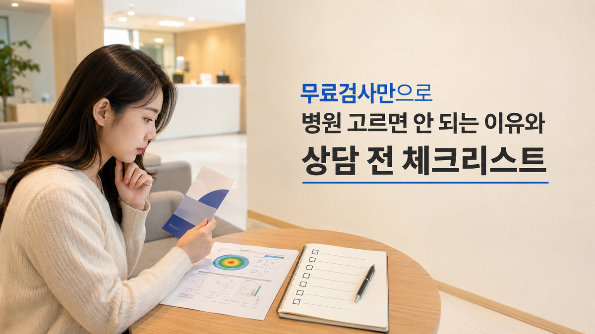 무료검사만으로 병원 고르면 안 되는 이유와 상담 전 체크리스트