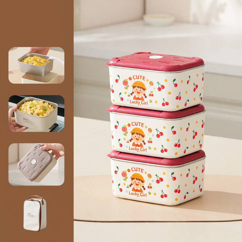 Stainless Steel Lunchbox, Multi-layered, 501–800 ml