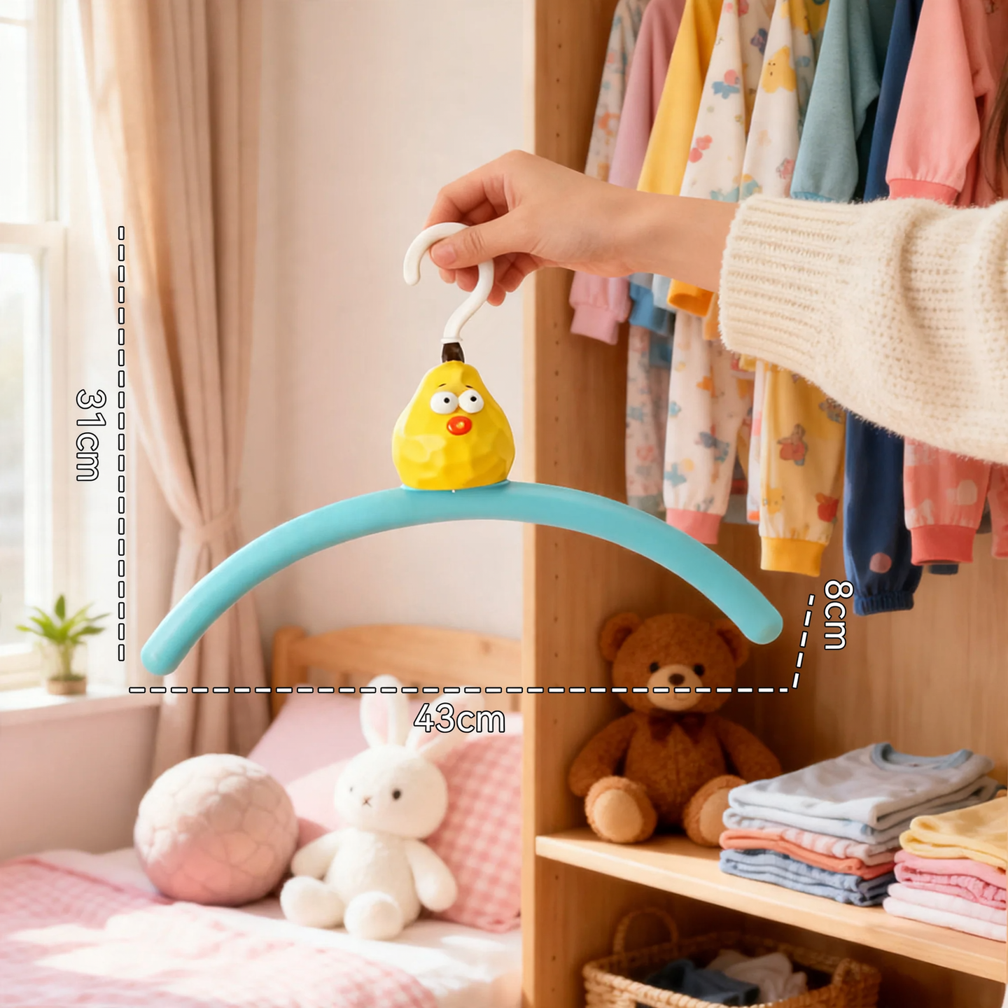 Plastic hanger with pear design