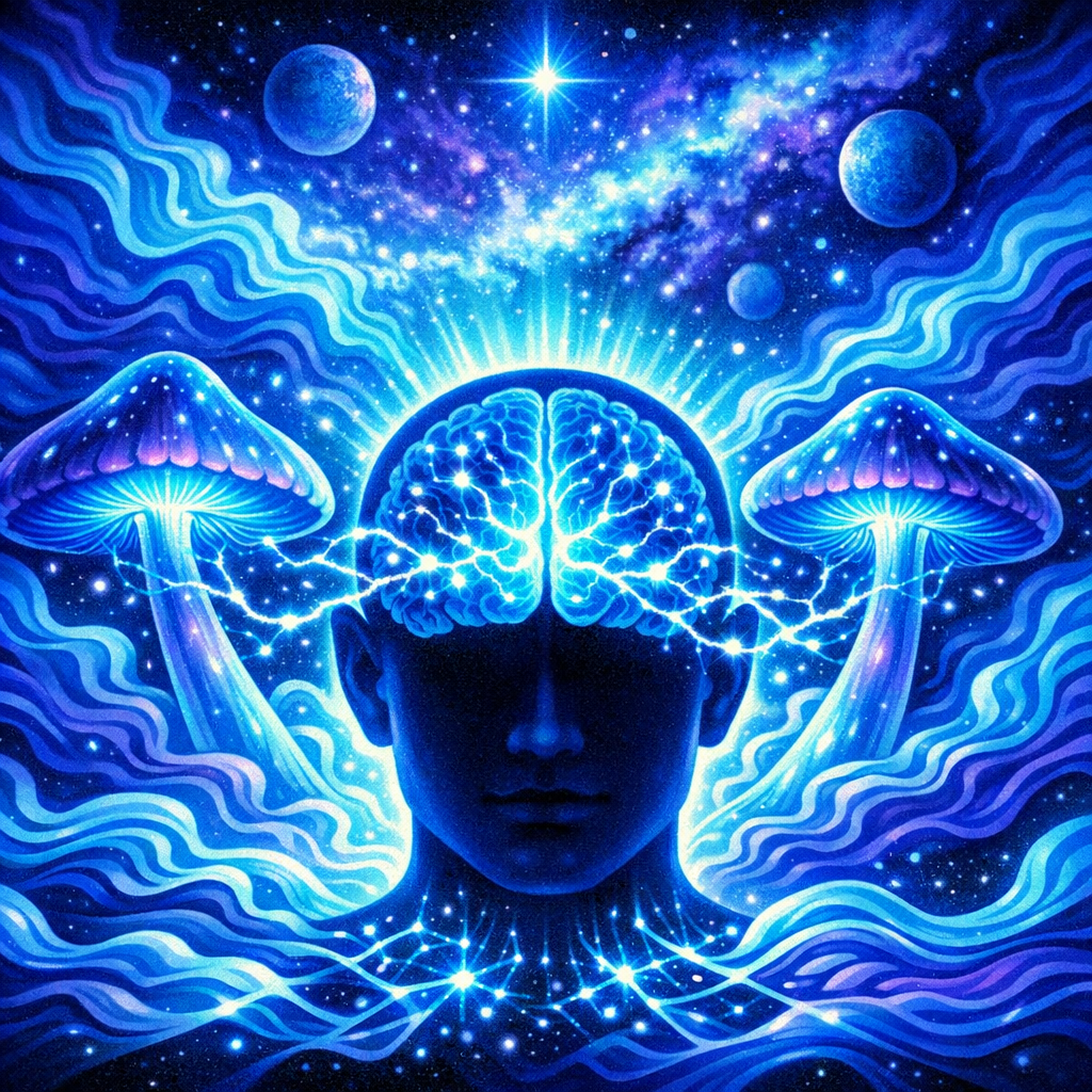 psilocybin neuroplasticity expressive creative lifestyle modern culture surreal brain art