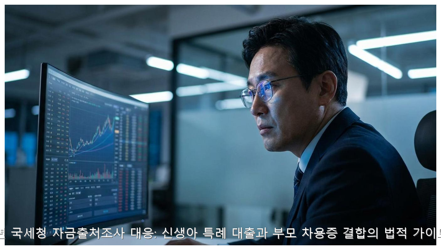 2026년 국세청 자금출처조사 대응: 신생아 특례 대출과 부모 차용증 결합의 법적 가이드라인 핵심 안내 및 분석 인포그래픽 (3)