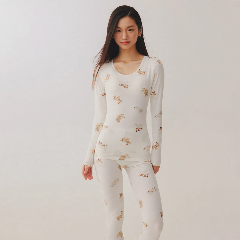 Women's cotton underwear set with animal motifs