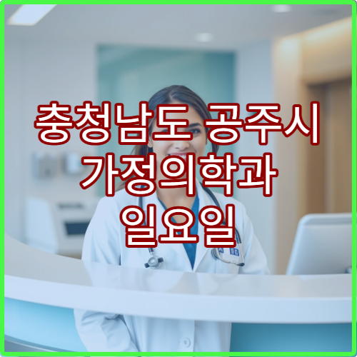 충청남도 공주시 가정의학과 일요일 진료 병원 감기·소화불량 종합 진료 가능