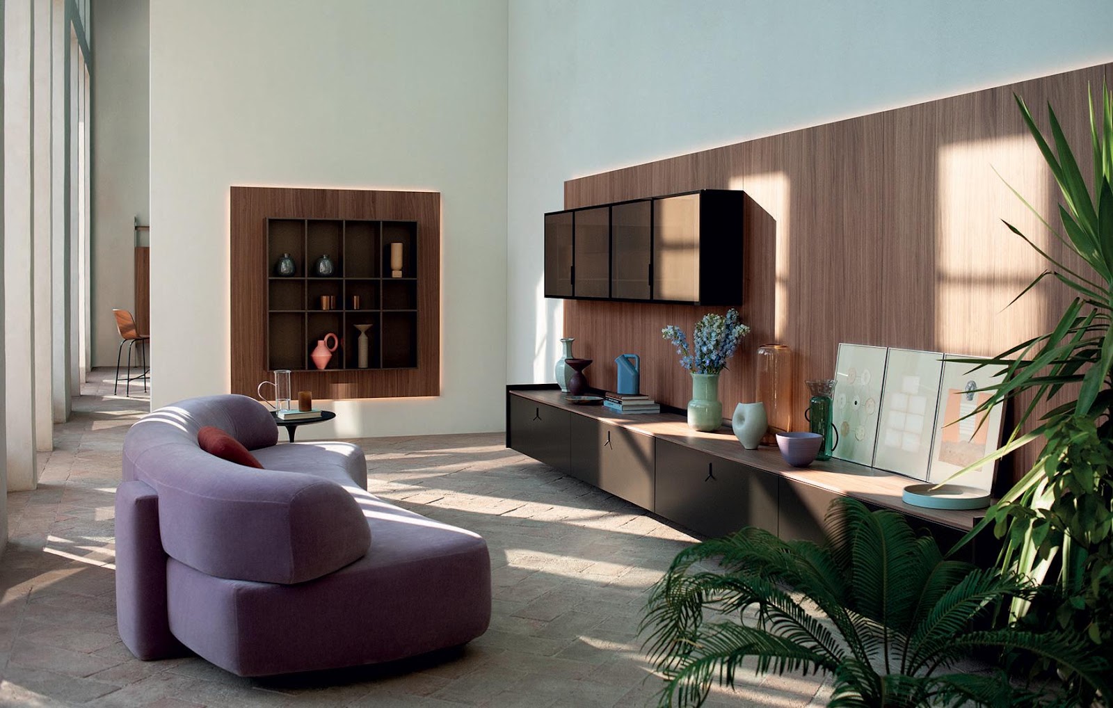 Sculptural Italian living interior