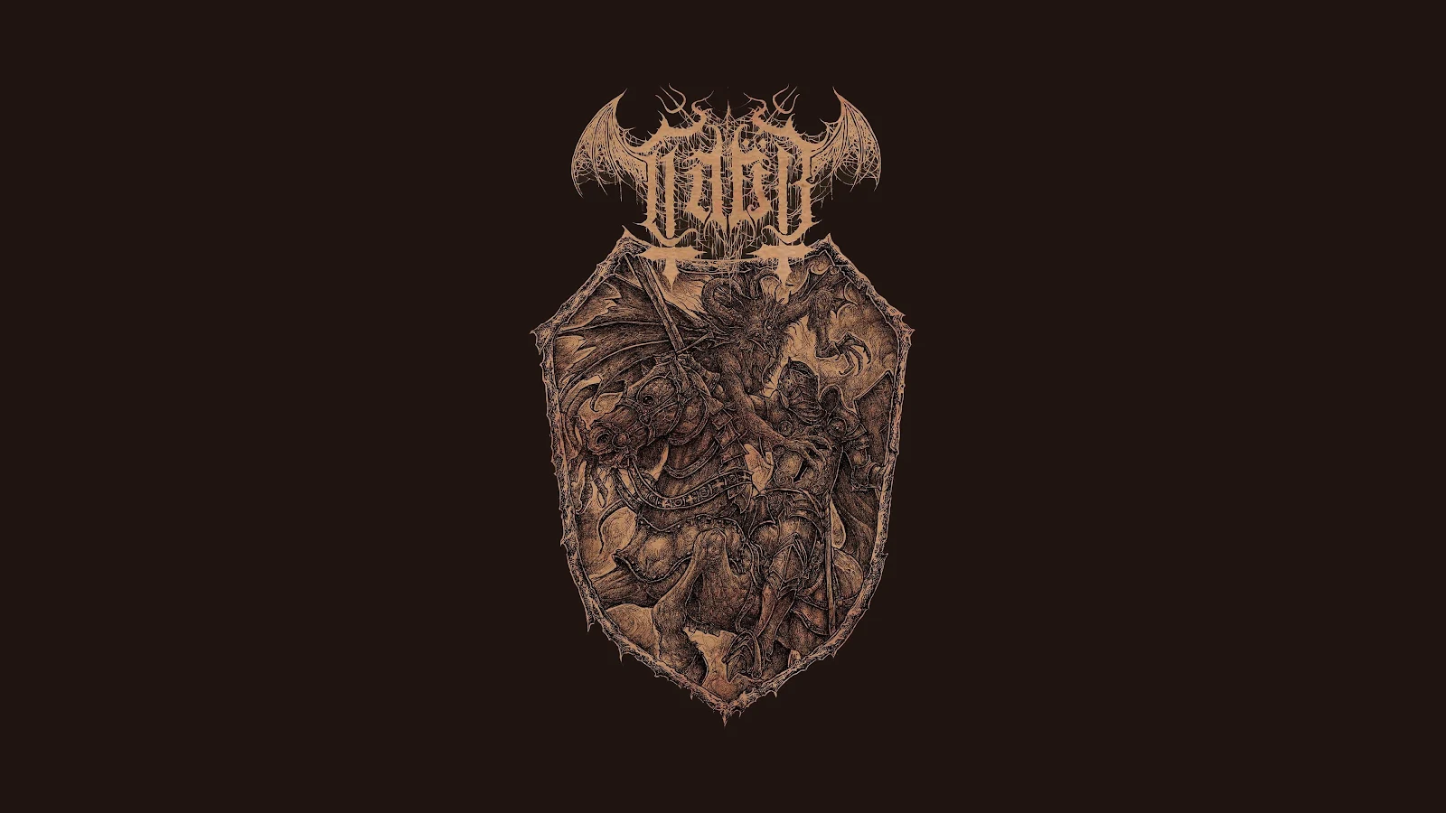 Dark Fantasy Knight Shield Artwork - Dark Fantasy Illustration 4K Wallpaper (3840x2160)