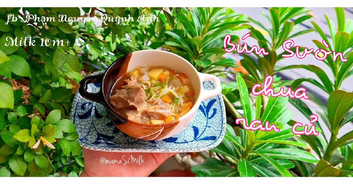 Bún sườn chua rau củ - 7m+