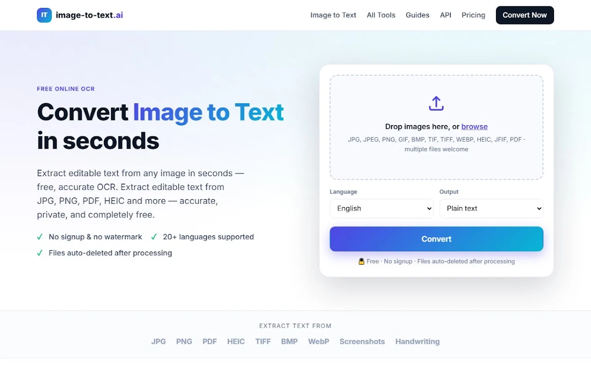 Captura de Image to Text AI