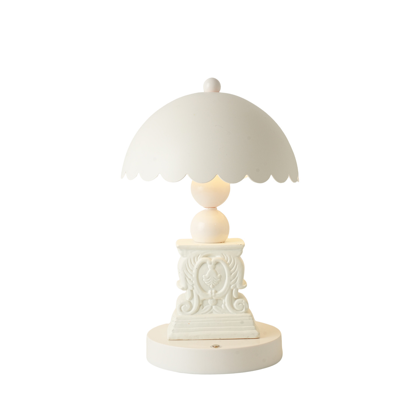 French table lamp with relief details, color change