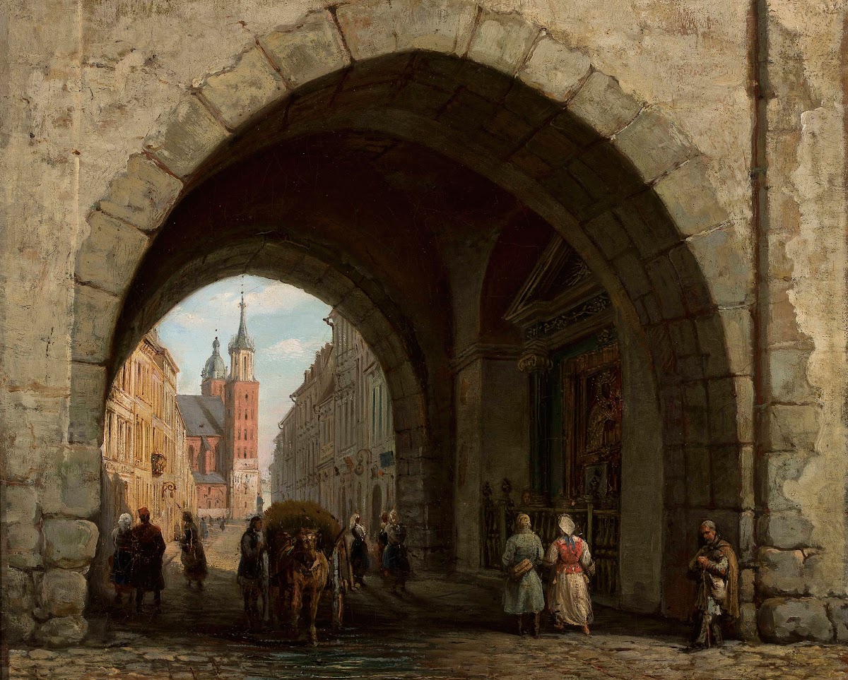 St Florians Gate in Kraków 1844