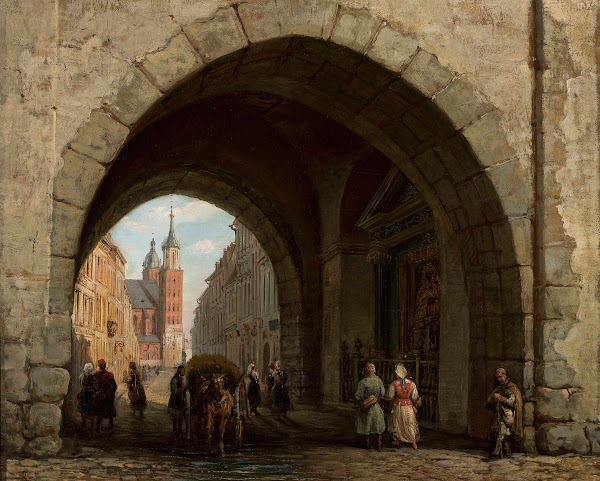 St Florians Gate in Kraków 1844