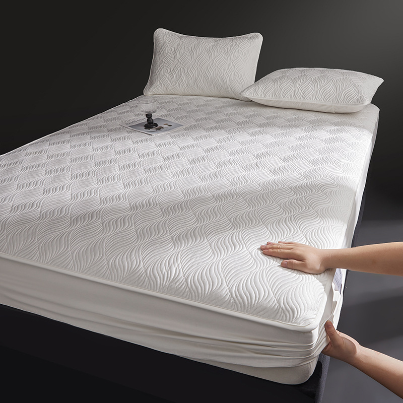 Cotton fitted sheet with elastic